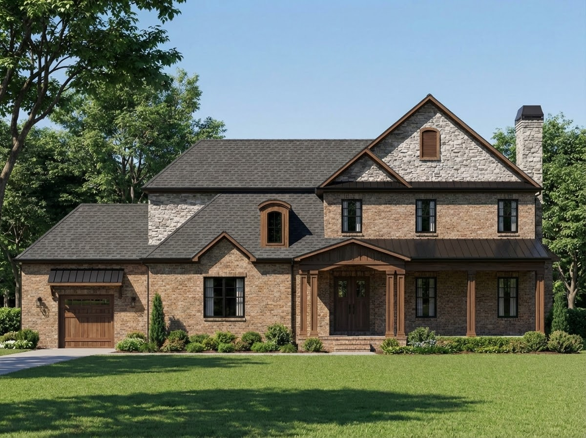 Allendale custom home rendering by DT Home Plans