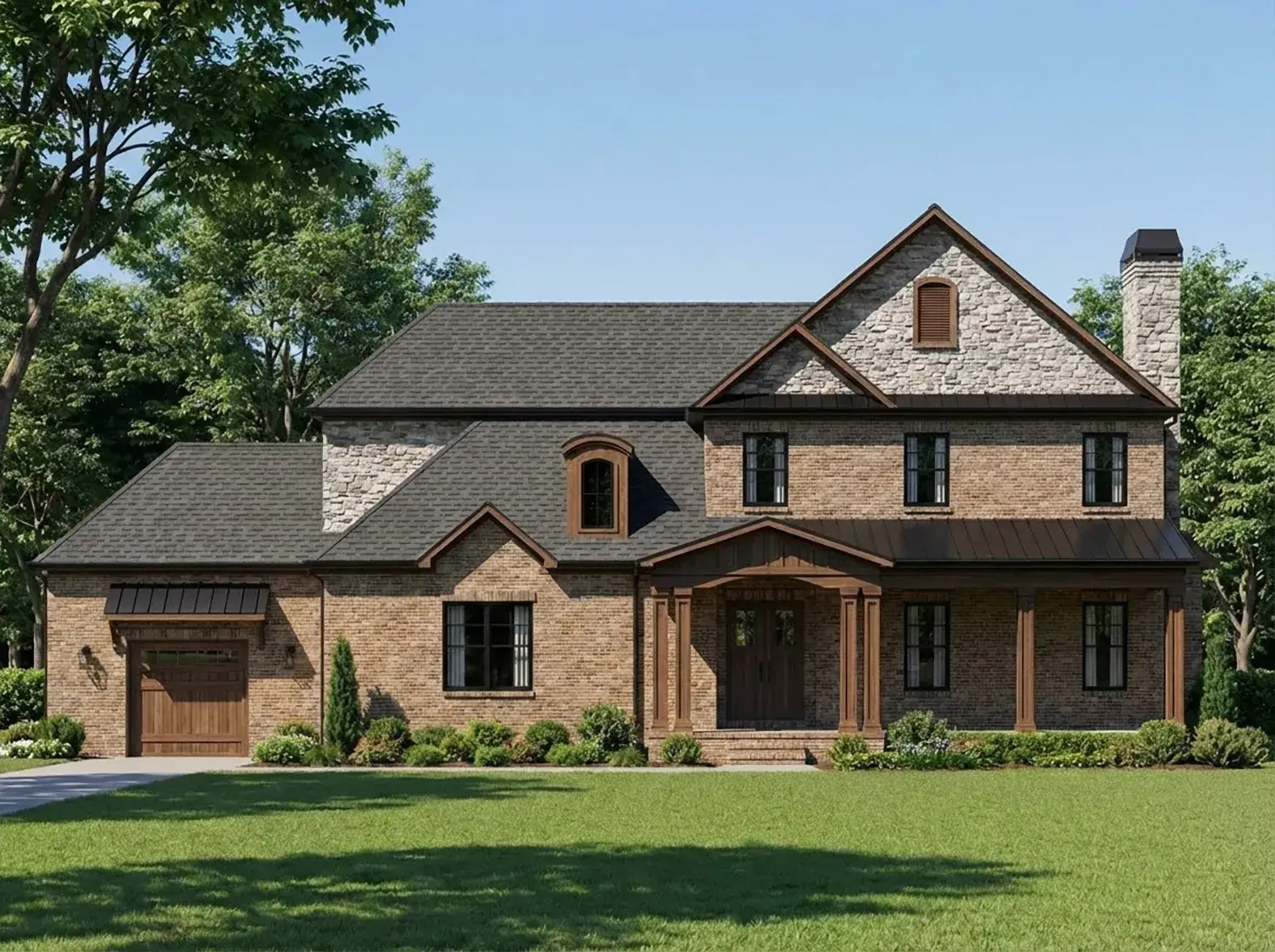 Allendale custom home rendering by DT Home Plans